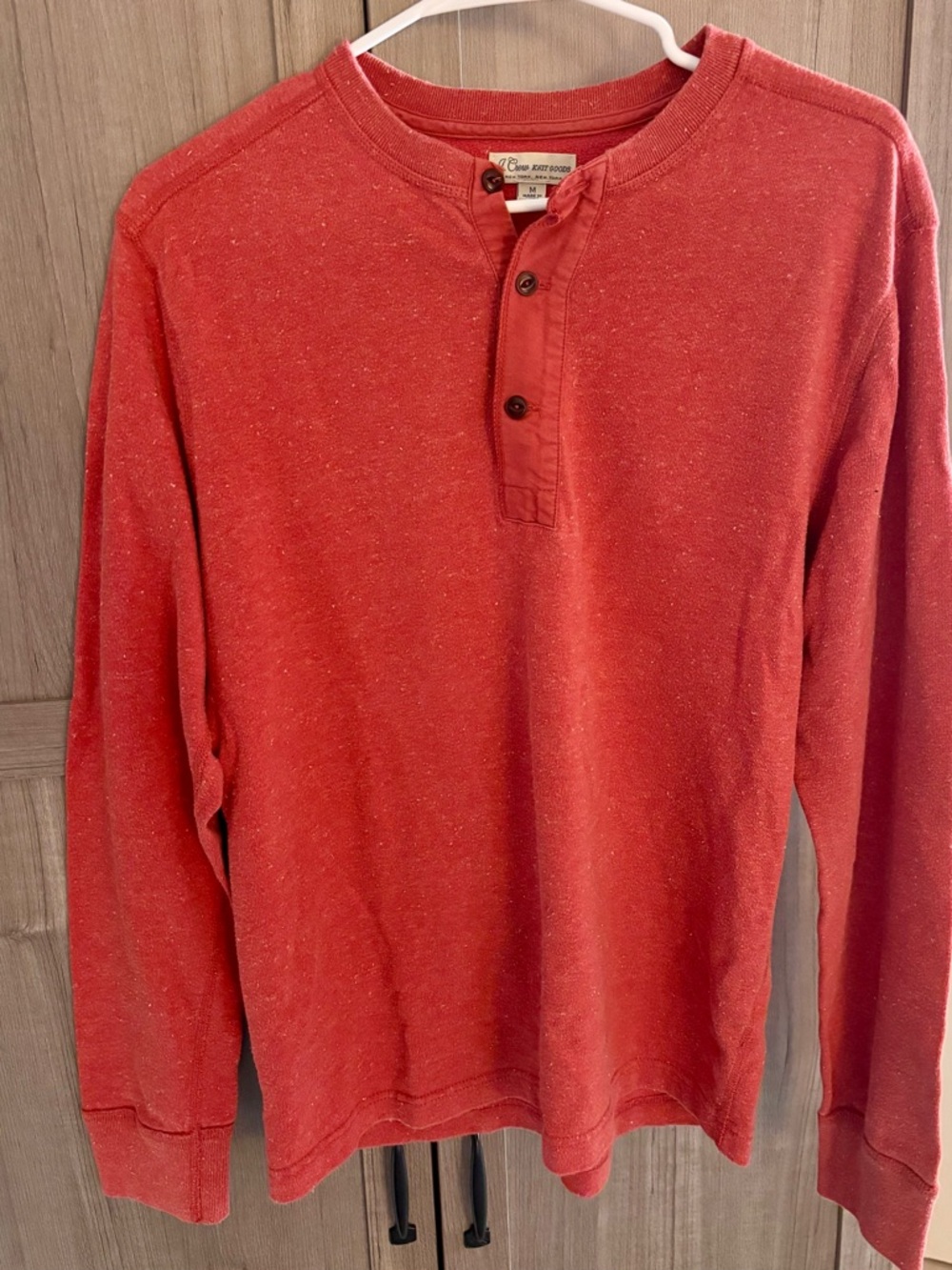J. Crew Men's Brick Red Long-Sleeve Henley